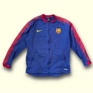 Nike Official 2018-2019 FC Barcelona Anthem Full Zip Track Jacket Mens XL Blue